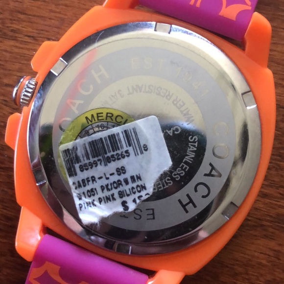 Coach Silcone Watch Pink/Orange - Picture 4 of 5